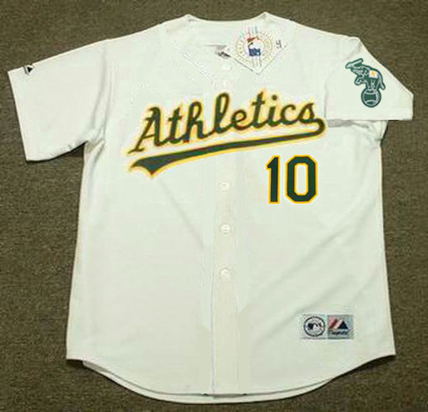 SCOTT HATTEBERG Oakland Athletics 2002 Home Majestic Baseball Throwback Jersey - FRONT