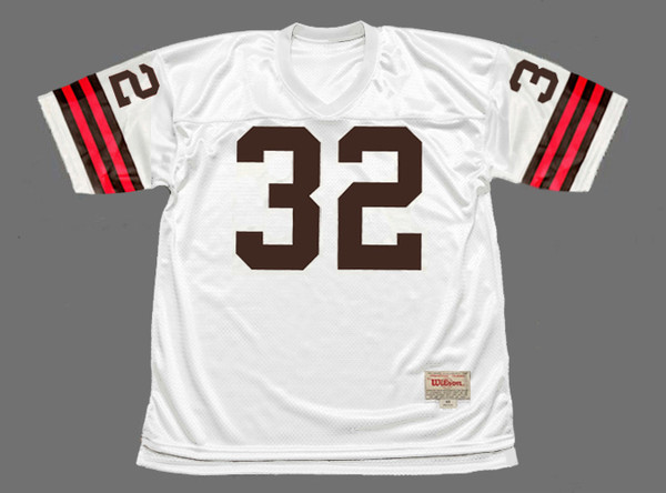 JIM BROWN Cleveland Browns 1960's Away Throwback NFL Football Jersey - FRONT