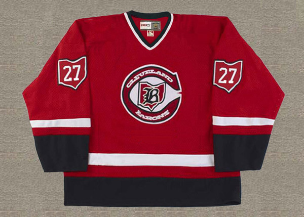 GILLES MELOCHE Cleveland Barons 1976 CCM Throwback NHL Hockey Jersey - FRONT
