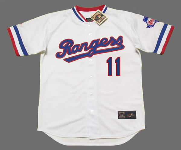 TOBY HARRAH Texas Rangers 1985 Home Majestic Throwback Baseball Jersey - FRONT