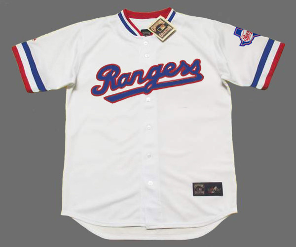 Vintage Thrift Texas Rangers Baseball Pinstriped Tee, White, Large
