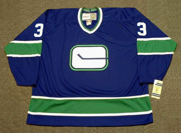 PAT QUINN Vancouver Canucks 1971 Away CCM Throwback Hockey Jersey - FRONT