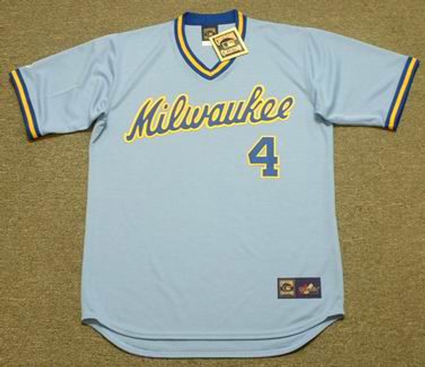 PAUL MOLITOR Milwaukee Brewers 1984 Majestic Cooperstown Throwback Away Jersey