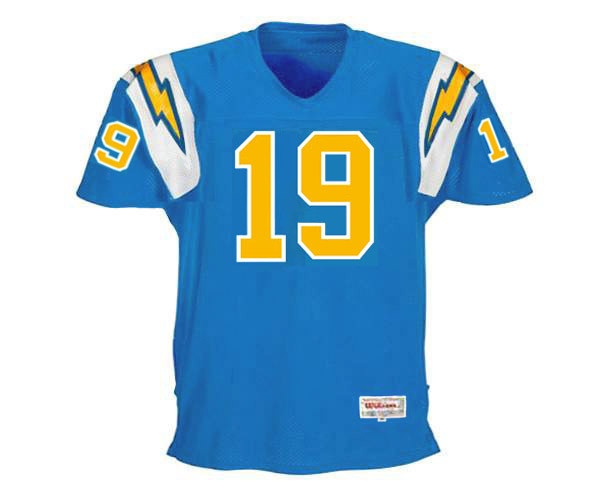 JOHNNY UNITAS San Diego Chargers 1973 Home Throwback NFL Football Jersey - FRONT