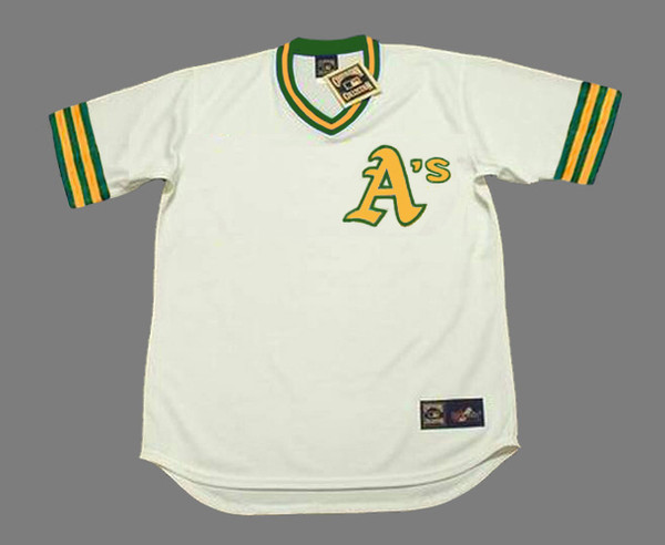 JIM "CATFISH" HUNTER Oakland Athletics 1973 Home Majestic Throwback Baseball Jersey - FRONT