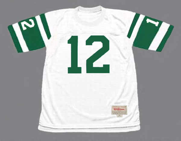 JOE NAMATH New York Jets 1970's Away Throwback NFL Football Jersey - FRONT