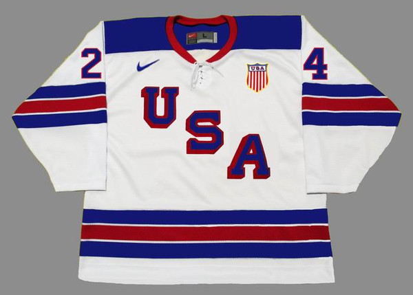 RYAN CALLAHAN 2010 USA Nike White Olympic Throwback Hockey Jersey