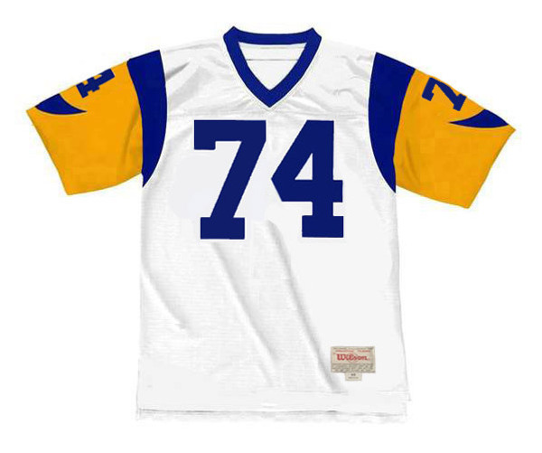 MERLIN OLSEN Los Angeles Rams 1974 Away Throwback NFL Football Jersey - FRONT