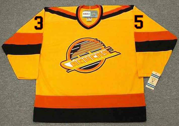 RICHARD BRODEUR Vancouver Canucks 1986 Home CCM Throwback NHL Hockey Jersey - front