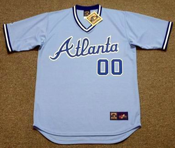 Atlanta Braves Throwback Jersey Majestic Light baby blue jersey size XL New  80's