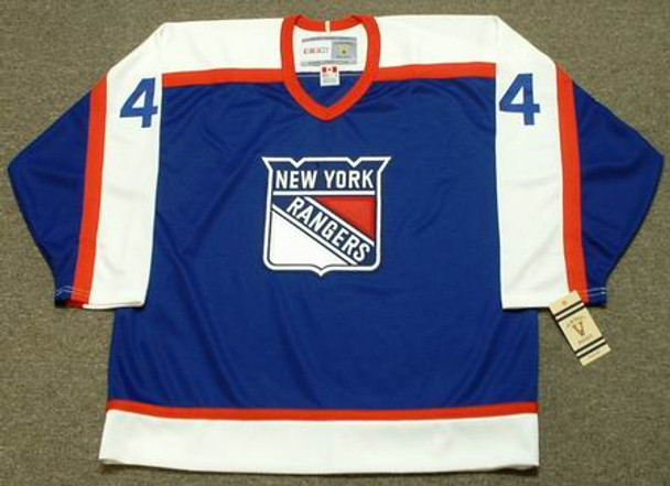 New York Rangers No4 Ron Greschner Blue/White CCM Throwback Stitched NHL Jersey