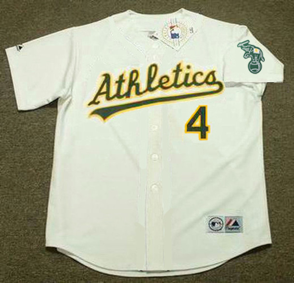 CARNEY LANSFORD  Oakland Athletics 1989 Home Majestic Throwback