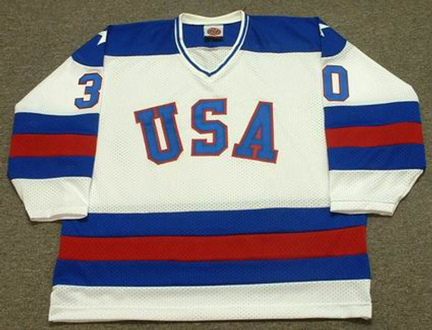 Jim Craig Signed Custom White 1980 USA Hockey Jersey