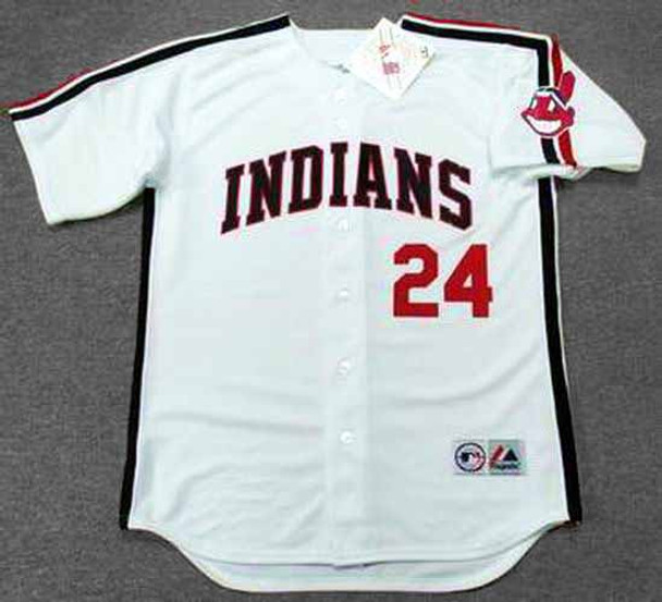 MAJESTIC  MANNY RAMIREZ Cleveland Indians 1993 Cooperstown Baseball Jersey