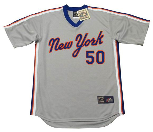 SID FERNANDEZ New York Mets 1987 Majestic Cooperstown Away Baseball Jersey  - Custom Throwback Jerseys
