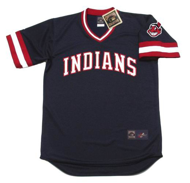 Cleveland Indians Majestic Script I V-Neck Jersey/Shirt Large Excellent+