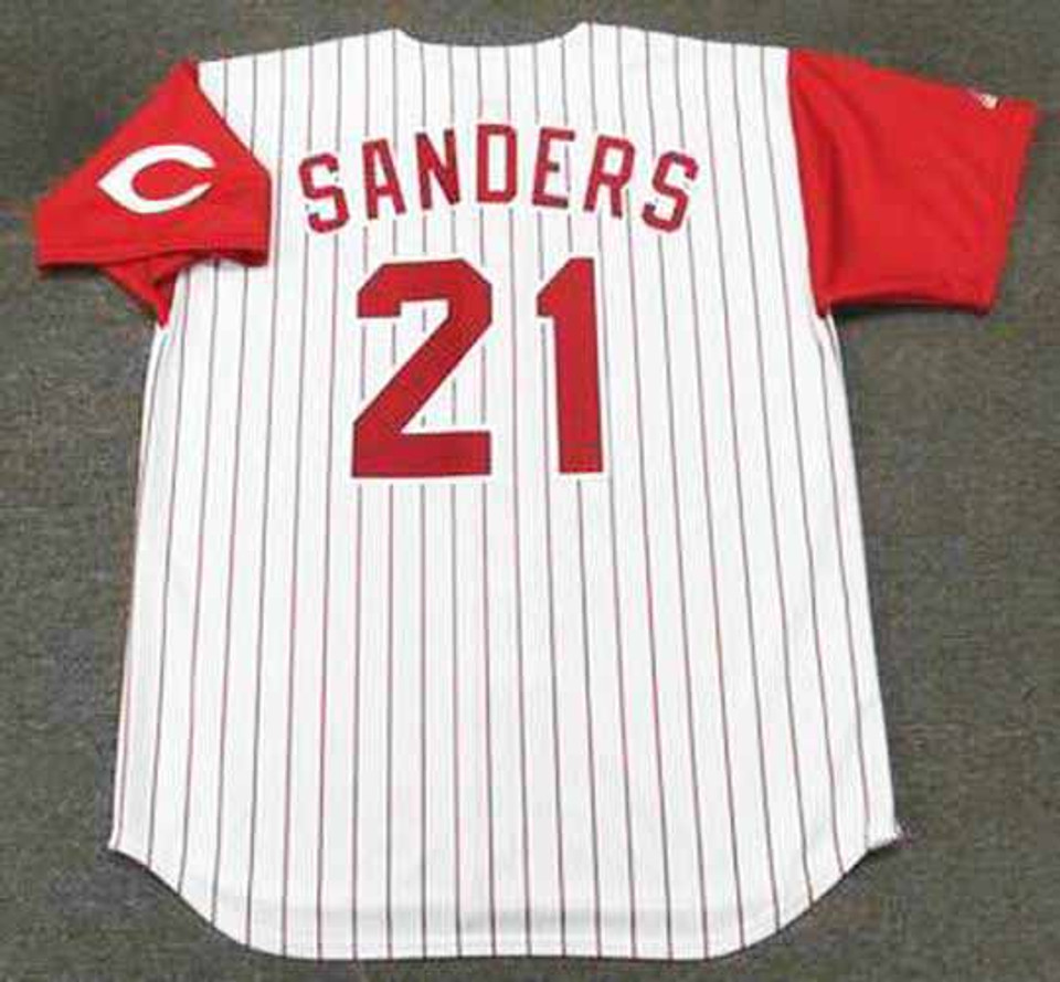Deion Sanders Jersey 1997 Cincinnati Reds Home Throwback Baseball Jersey