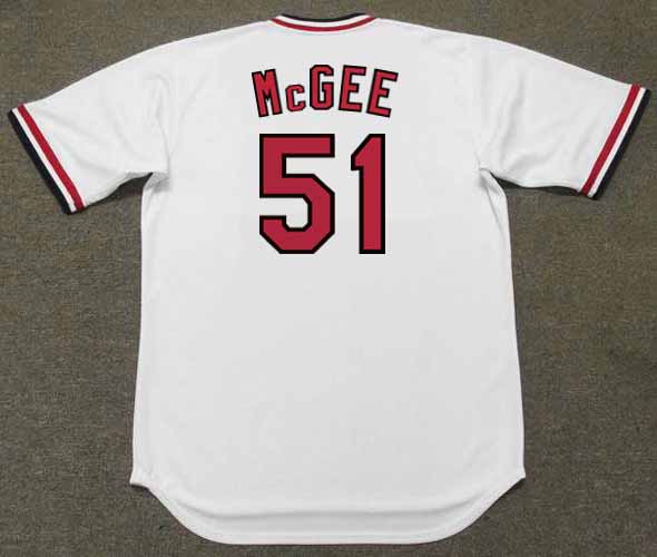 WILLIE McGEE  St. Louis Cardinals 1982 Home Majestic Throwback Baseball  Jersey