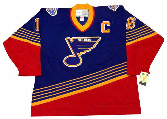 BRETT HULL ST. LOUIS BLUES 1995 CCM AIRKNIT MASKA JERSEY L ORIGINAL NOT  REMAKE