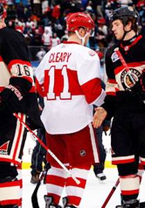 Daniel Cleary 1920's Detroit Red Wings Vintage Home Throwback NHL Hockey  Jersey