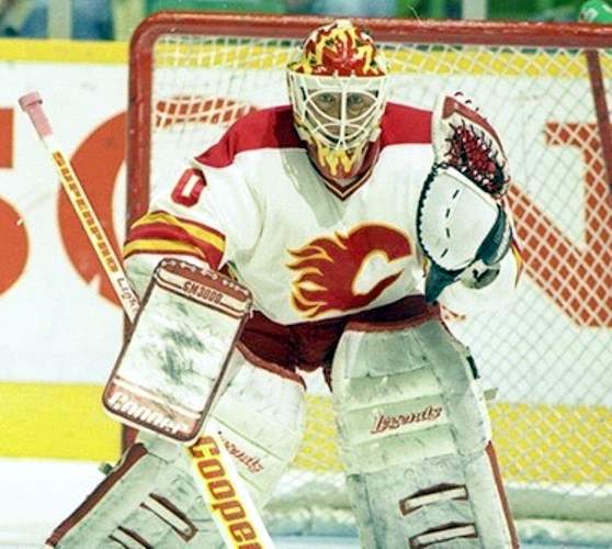 MIKE VERNON Calgary Flames 1980's CCM Vintage Throwback Home NHL