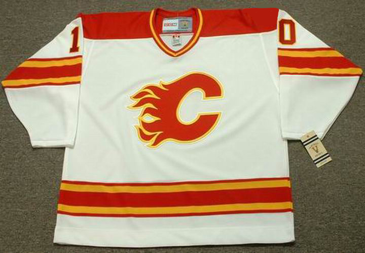 THEOREN FLEURY Calgary Flames 1980's Away CCM NHL Vintage Throwback Jersey  - Custom Throwback Jerseys