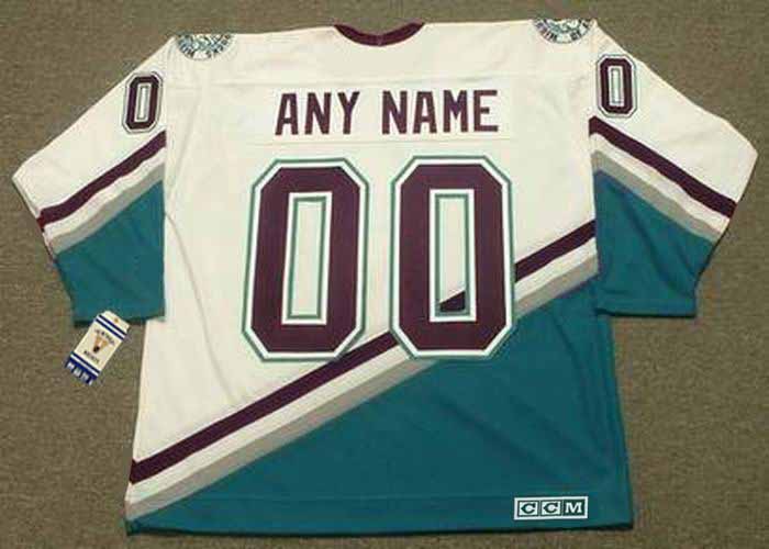 Anaheim Mighty Ducks Vintage 90s Starter Hockey Jersey White and Blue