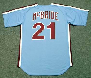 Bake McBride Signed Philadelphia Light Blue Baseball Jersey (JSA) — RSA