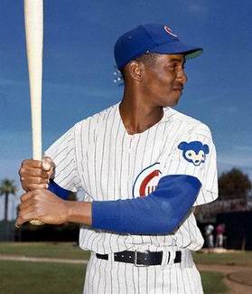 ERNIE BANKS  Chicago Cubs 1969 Away Majestic Throwback Baseball