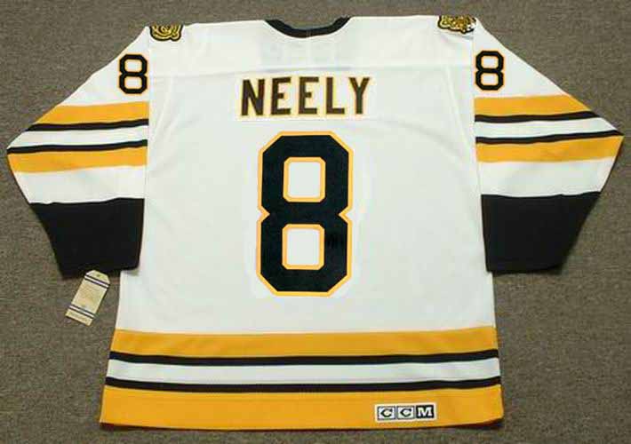 Boston Bruins No8 Cam Neely White CCM Throwback 75TH Stitched Jersey