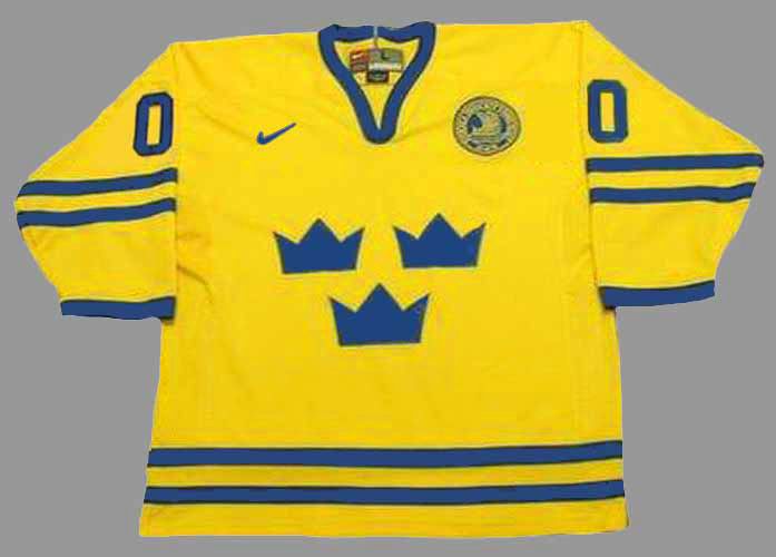 Custom Hockey Jerseys with A Team Sweden Embroidered Twill Crest Adult XL / White / (with Name and Number on Back and Sleeves)