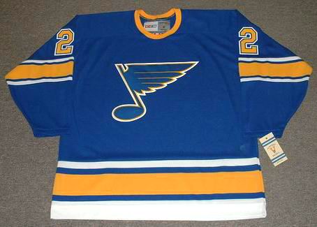 Doug Harvey 1968 St. Louis Blues Vintage Throwback NHL Hockey Jersey
