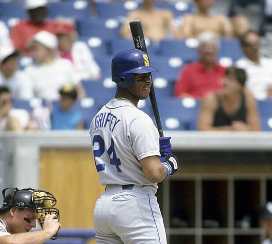 KEN GRIFFEY Jr.  Seattle Mariners 1989 Away Majestic Throwback Baseball  Jersey