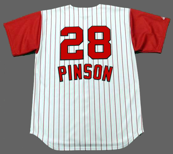 VADA PINSON  Cincinnati Reds 1960's Majestic Throwback Baseball Jersey