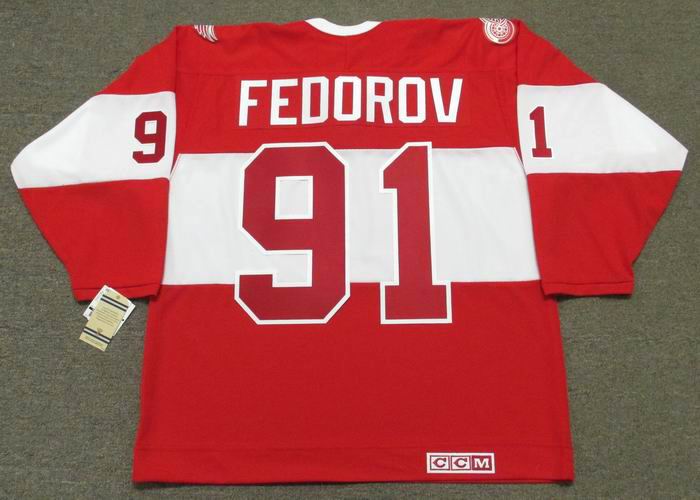 Vintage Sergei Federov Red Wings Large CCM Jersey