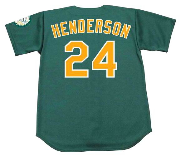 RICKEY HENDERSON | Oakland Athletics 1995 Majestic Throwback