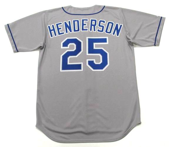 RICKEY HENDERSON  Los Angeles Dodgers 2003 Away Majestic Baseball