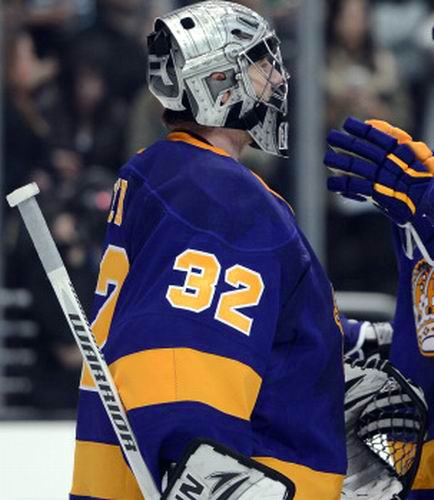 Jonathan Quick Los Angeles Kings Autographed Retro Purple Jersey 8x10 Photo  - NHL Auctions