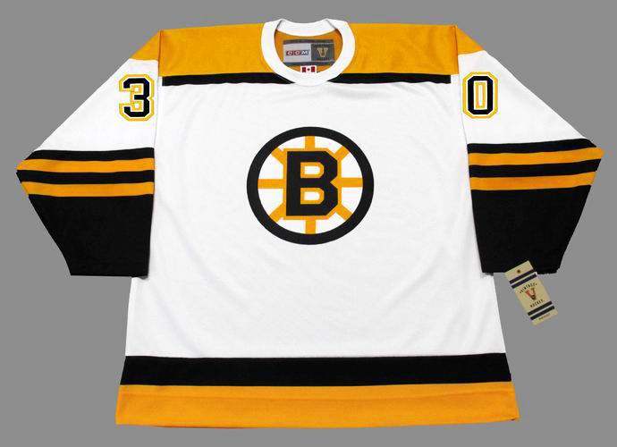 Bernie Parent 1966 Boston Bruins Vintage Away Throwback NHL Hockey Jersey