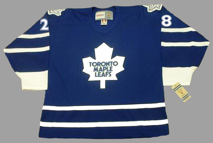 Men's Toronto Maple Leafs #28 Tie Domi 1998-99 White CCM Vintage