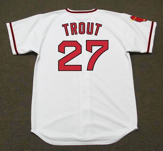 Mike Trout California Angels Men's Cooperstown Grey Road Jersey w/  Team Patch