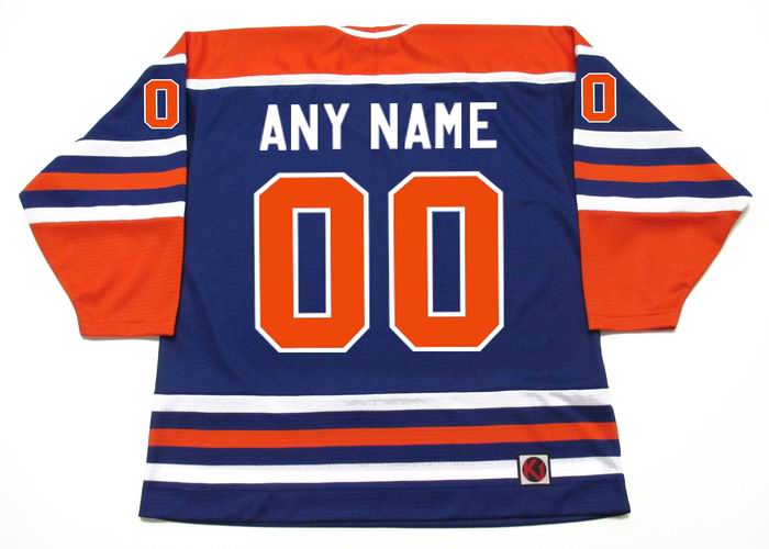 NHL Edmonton Oilers Custom Name Number Orange Blue American Native