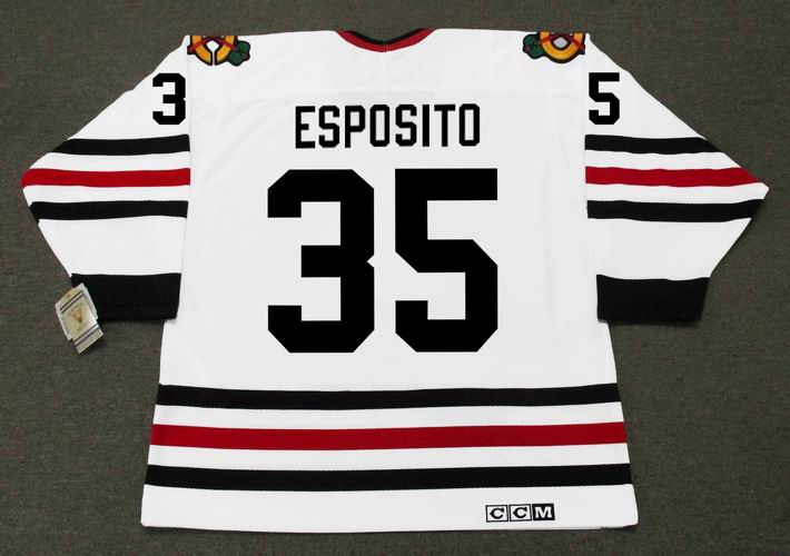 Chicago Blackhawks No7 Tony Esposito Black 1917-2017 100th Anniversary Stitched Jersey