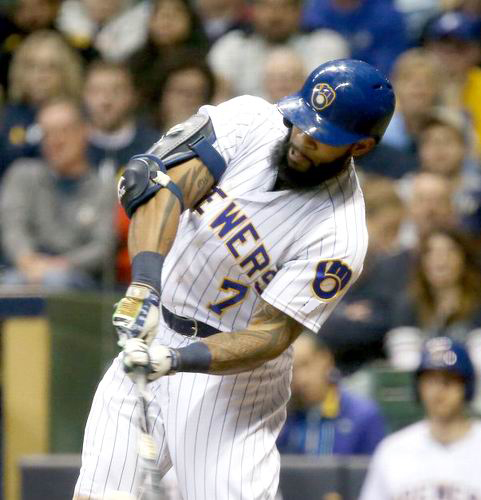 Eric Thames 2019 Game-Used Cerveceros Jersey