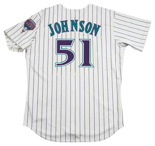 MAJESTIC  RANDY JOHNSON Arizona Diamondbacks 2001 Throwback Home Baseball  Jersey