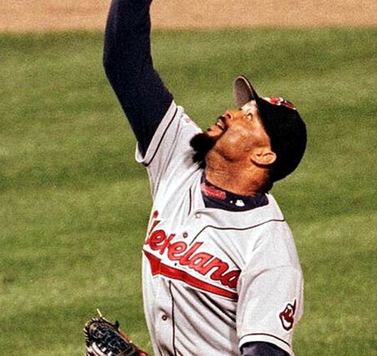 Majestic Cleveland Indians ALBERT BELLE 1995 World Series Baseball JERSEY  BLUE