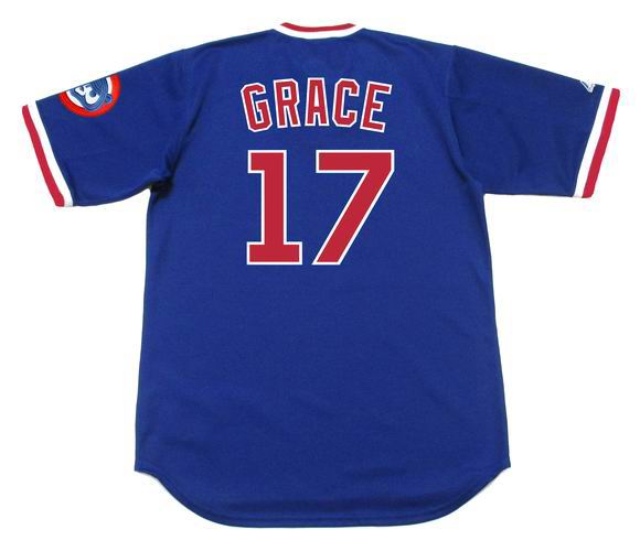 Mark Grace Chicago Cubs Jersey XL Starter #17 Blue Vintage