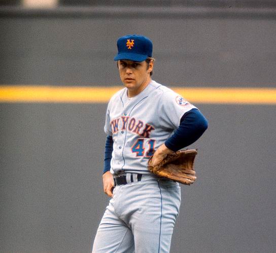 NEW YORK METS  1970's Away Majestic Throwback Baseball Jersey