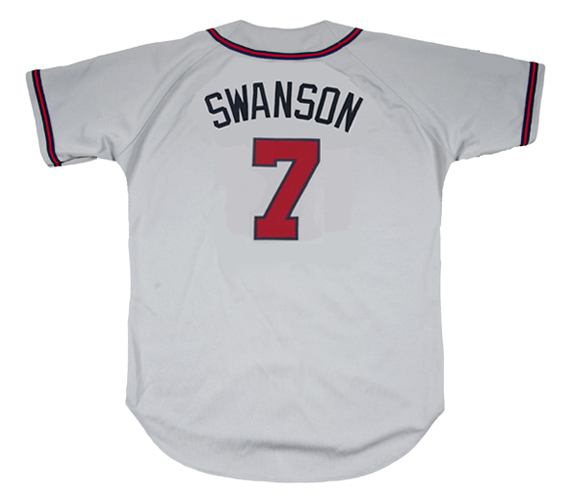 DANSBY SWANSON  Atlanta Braves Away Majestic MLB Baseball Jersey