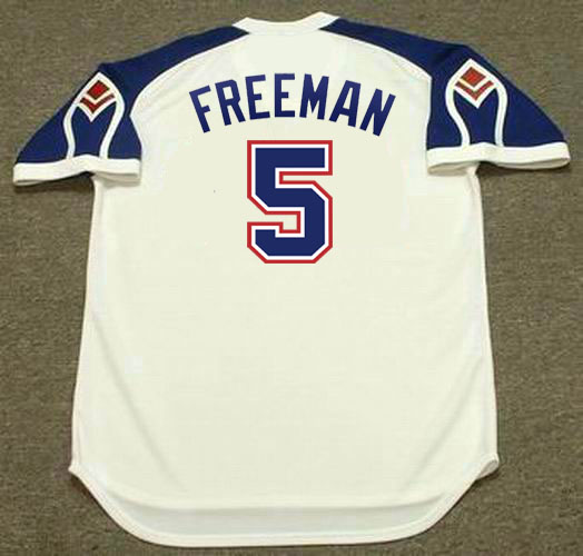 FREDDIE FREEMAN  Atlanta Braves 1970's Home Majestic Throwback Baseball  Jersey